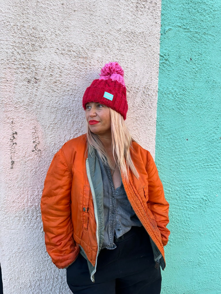 'The Knitted Pom Pom' Silky Beanie