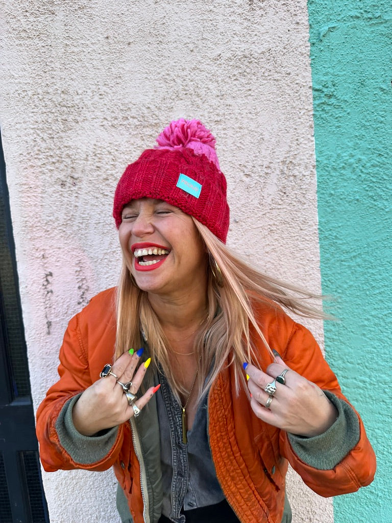 'The Knitted Pom Pom' Silky Beanie